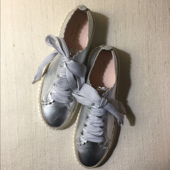 Kate Spade Lena Silver Metallic Sneaker. - Picture 1 of 14